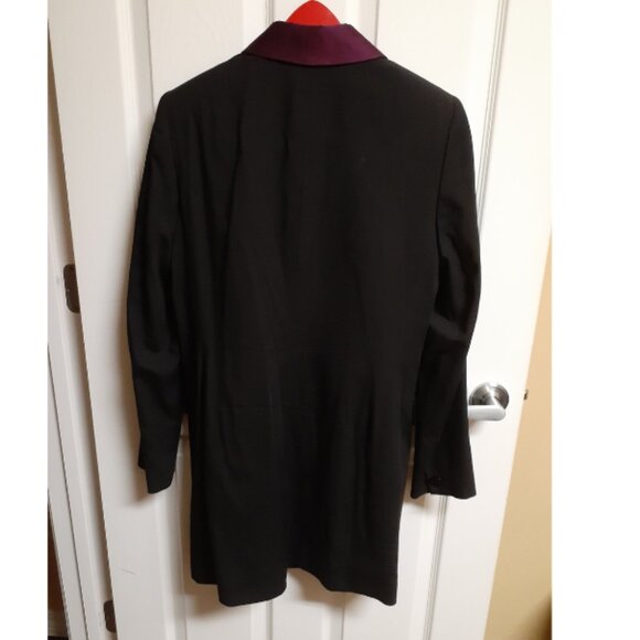 Dana Buchman Long Coat With Silk Vest Included! Size 8 Black/Purple *Unworn* - Picture 2 of 7